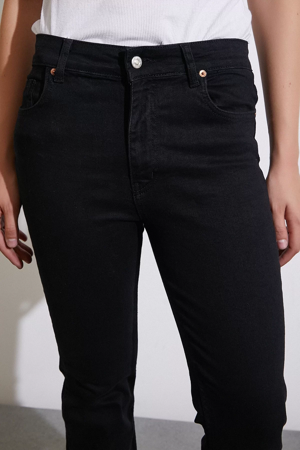 High Waist Flared Leg Jeans Black