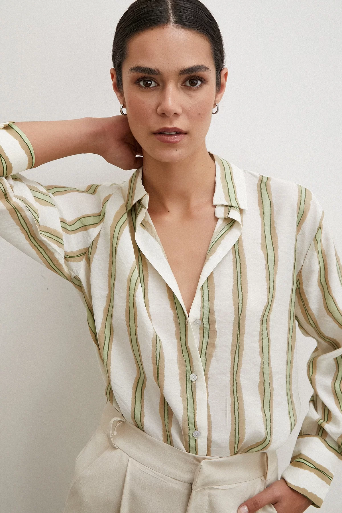 Bamboo Striped Shirt Green