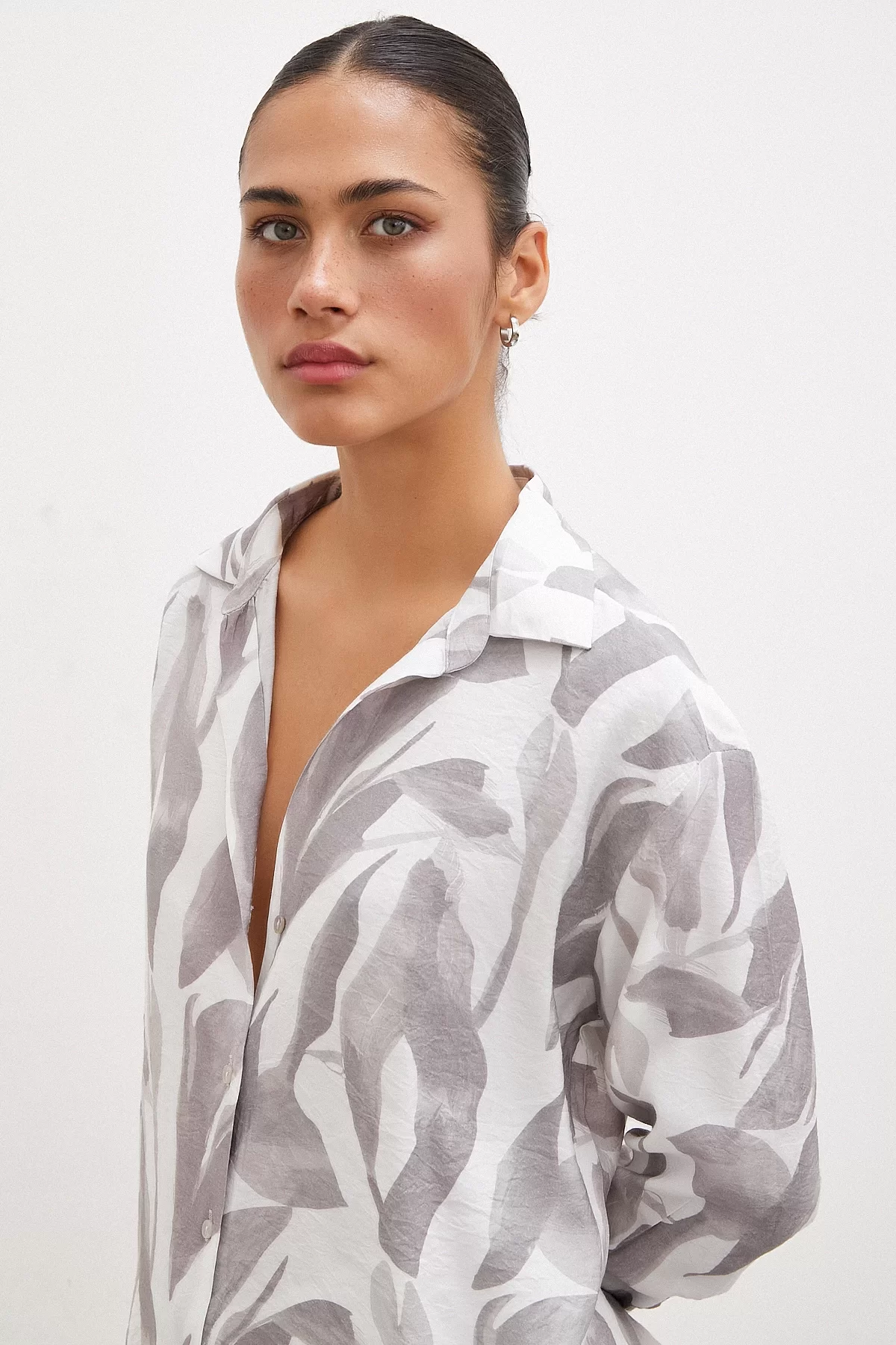 Patterned Modal Shirt Mink