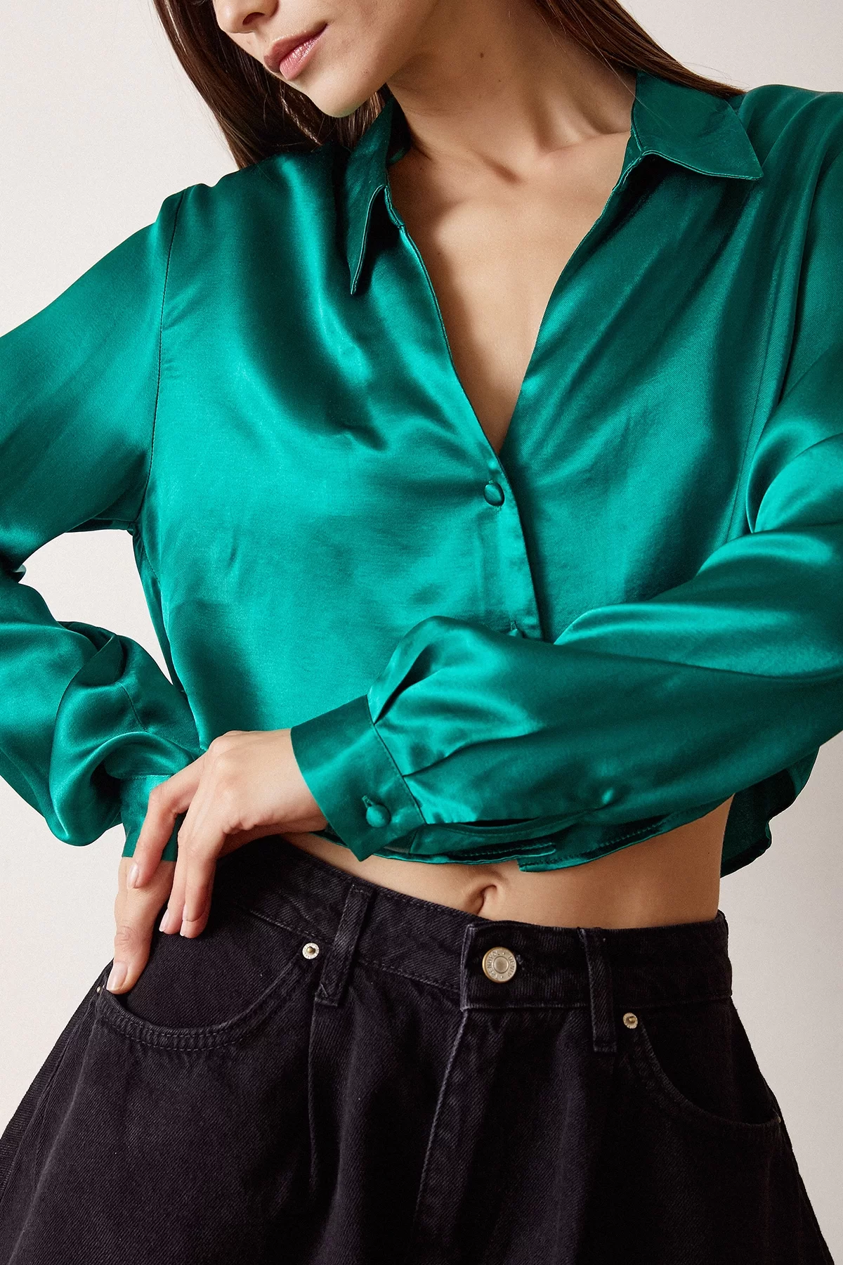 Crop Shirt Grün