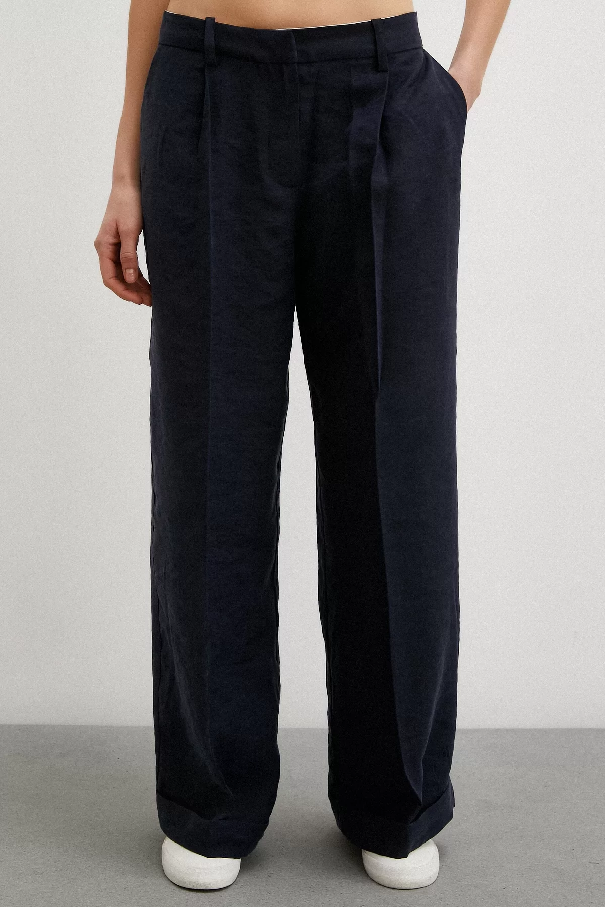 Wide Leg Palazzo Pants Navy