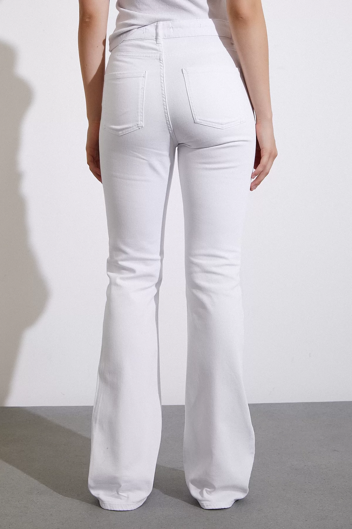 High Waist Flared Leg Spanish Jeans White