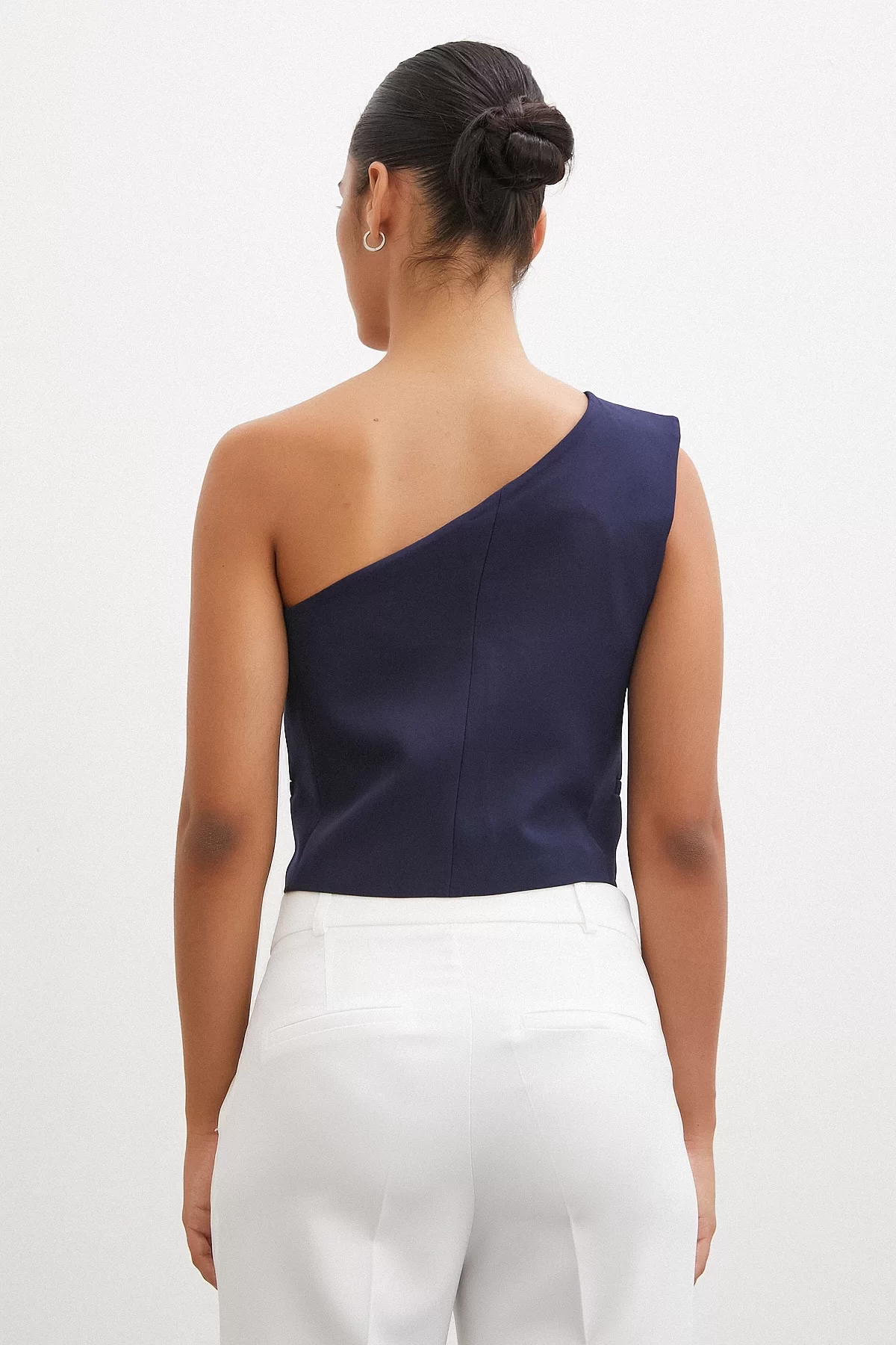 One-Shoulder Vest Navy