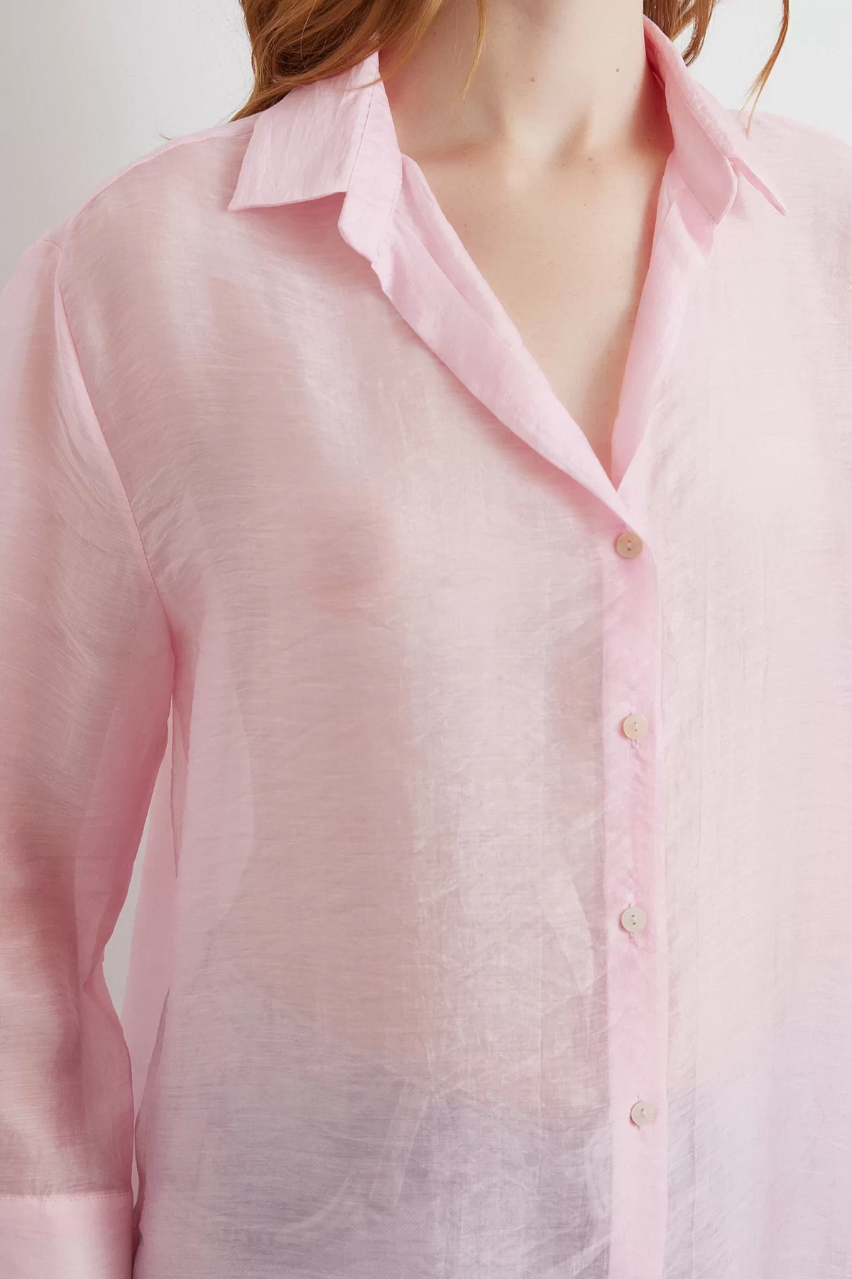 İnce Modal Gömlek Pembe