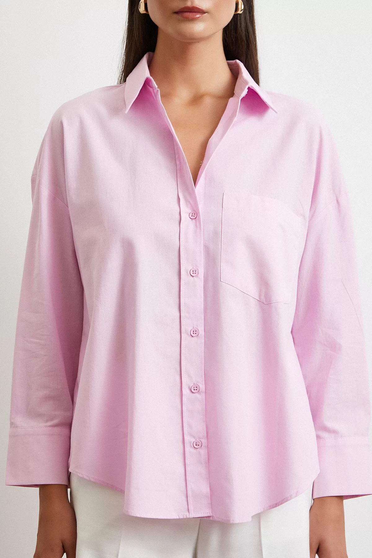 Must Have Poplin Gömlek Pembe