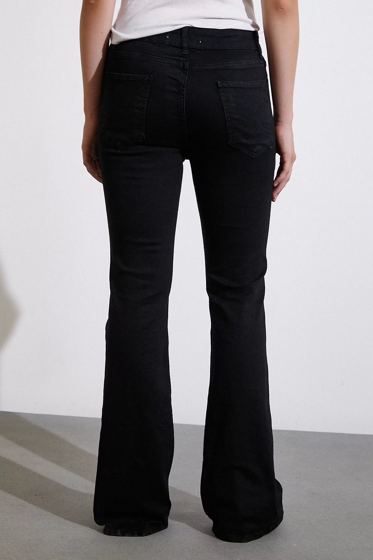 High Waist Flared Leg Jeans Black