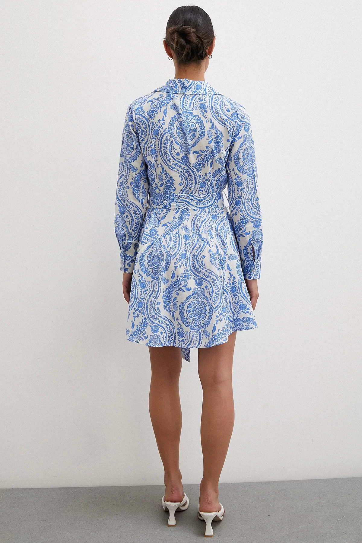 Godeli Patterned Dress Blue