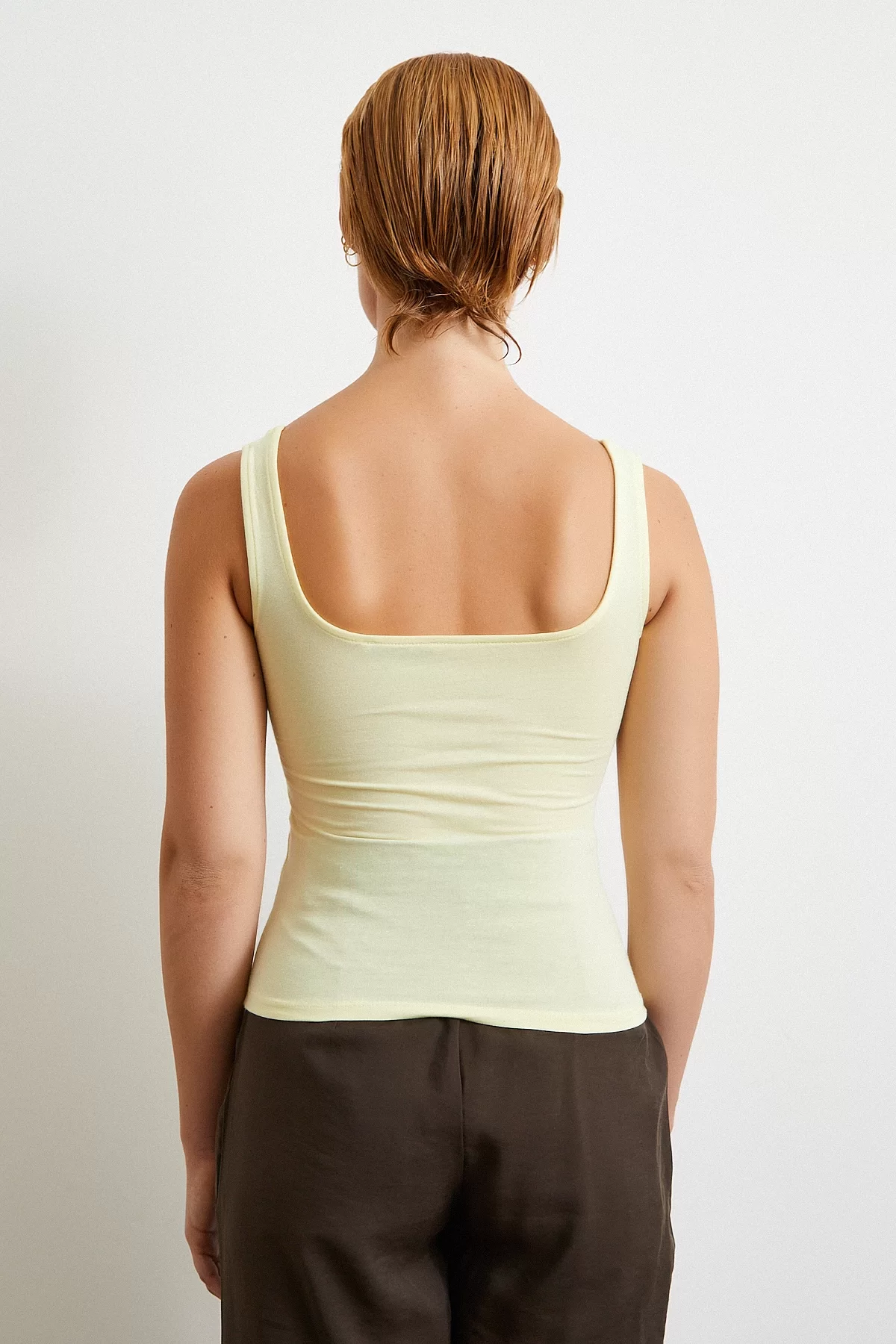 Askılı Basic Top Sarı