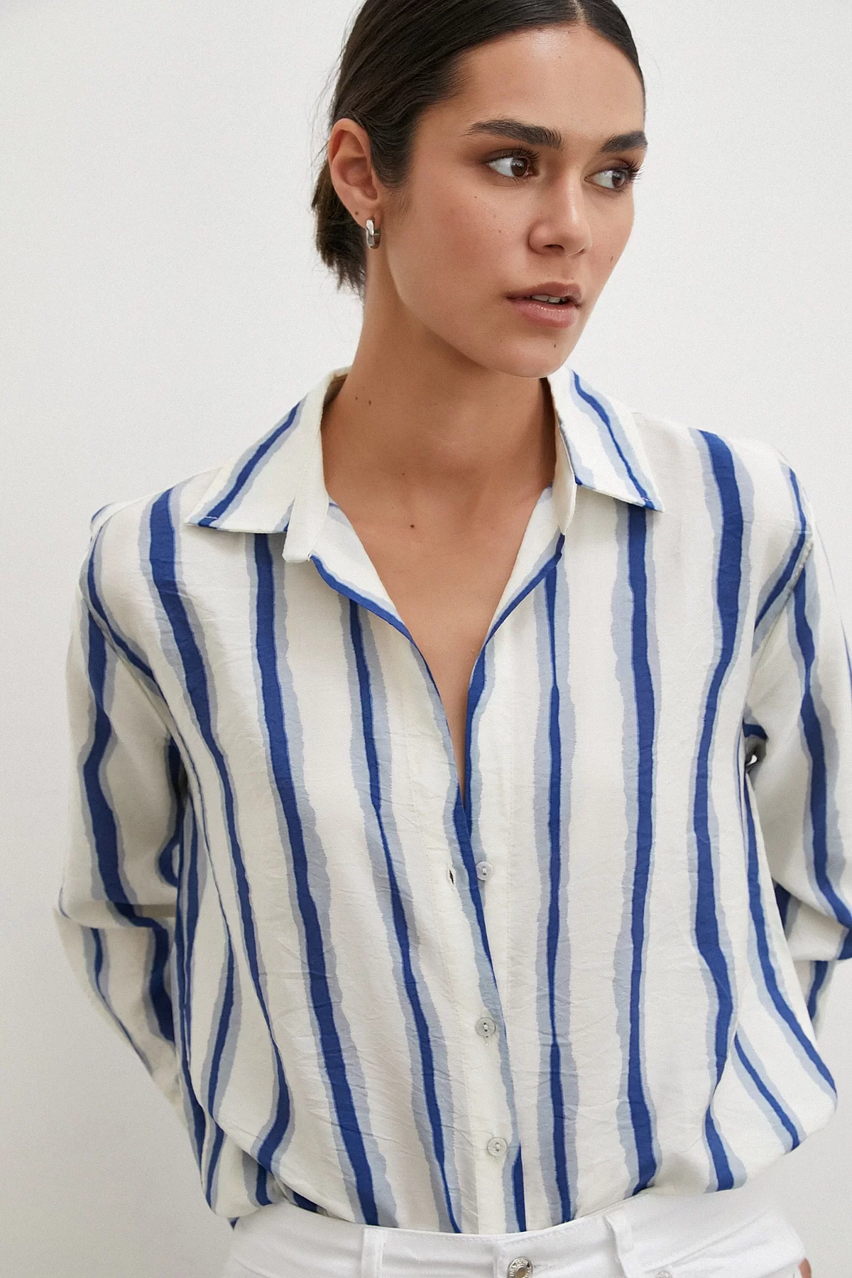 Bamboo Striped Shirt Navy