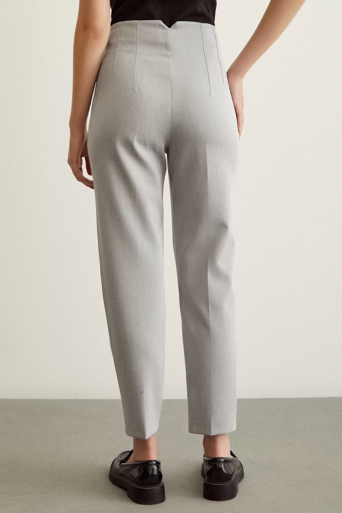 Skinny Fabric Pants Gray