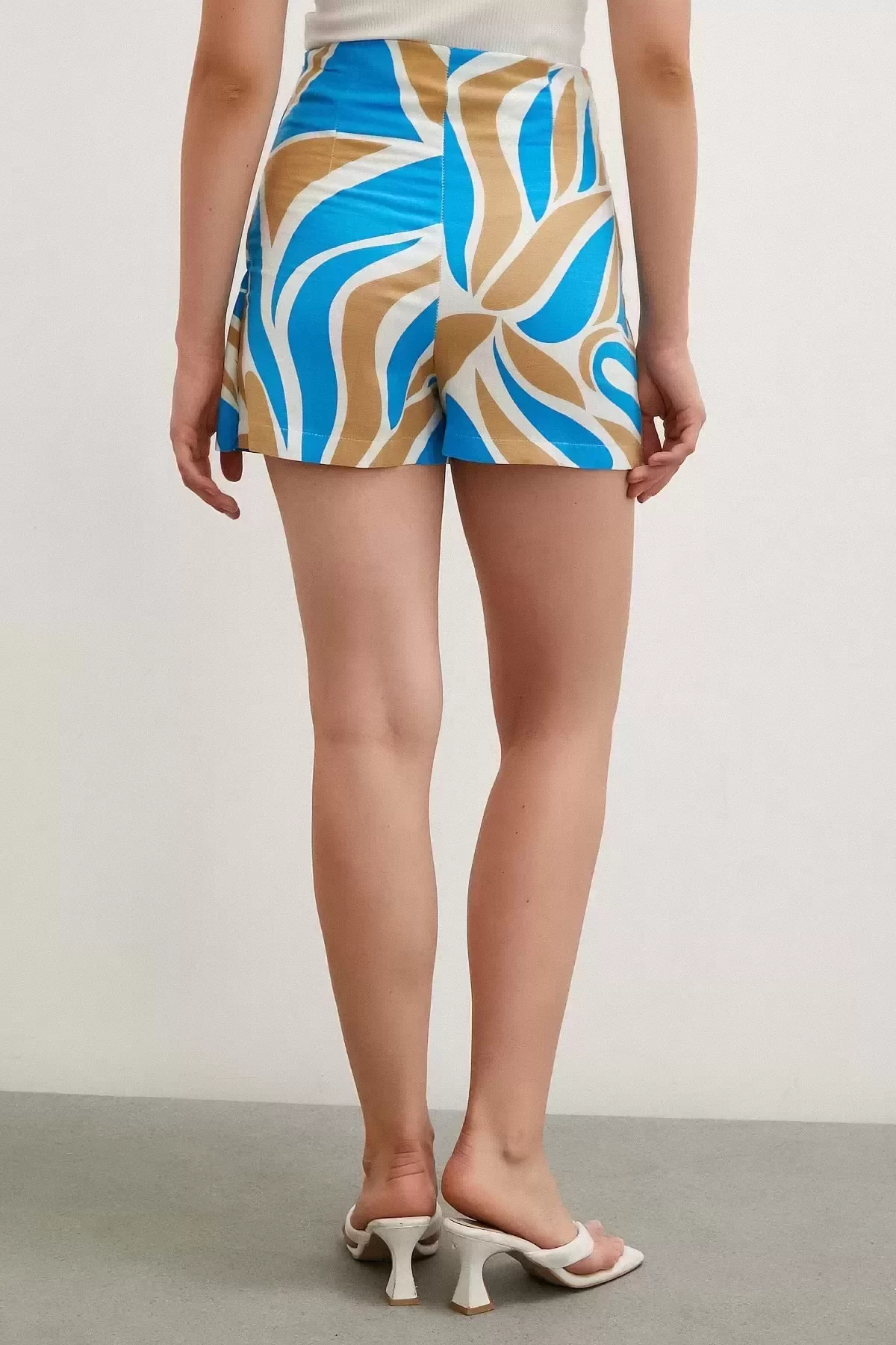 Patterned Shorts Skirt Blue