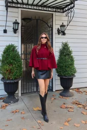 Kemerli Kaşe Panço Bordo