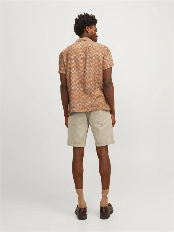 12165892 Likralı Erkek Bermuda Short Taş