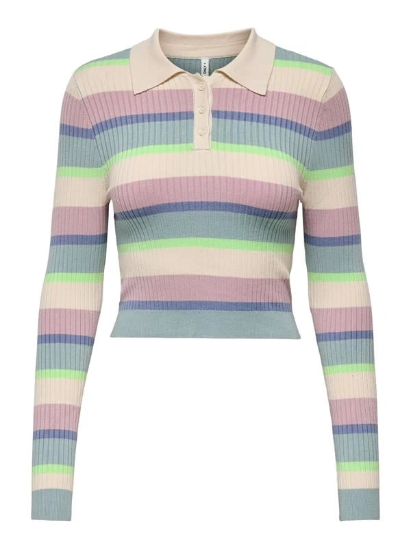 15340979 Polo Yaka Crop Kadın Kazak