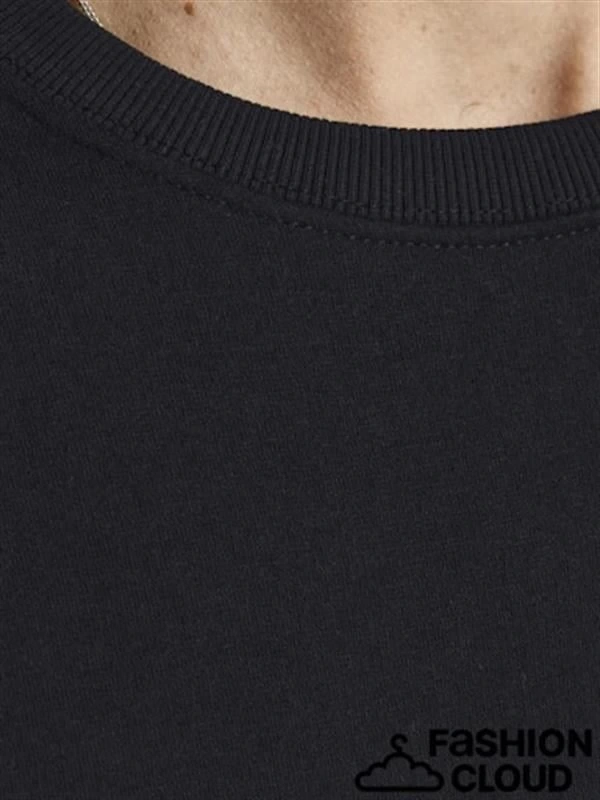 2 İplik Baskısız Bisiklet Yaka Erkek Sweatshirt