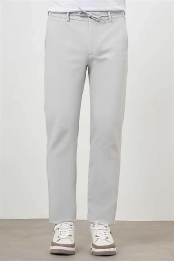 2534 Beli Lastikli Jogger Old Money Style Erkek Pantolon Gri