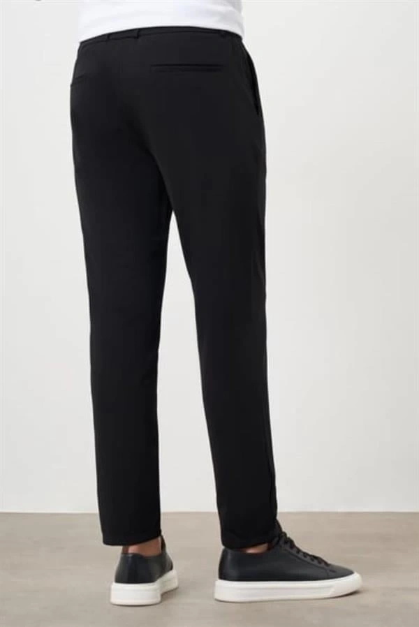 2534 Beli Lastikli Jogger Old Money Style Erkek Pantolon Siyah