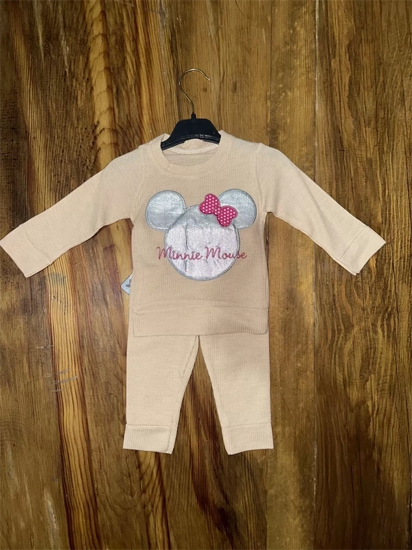 3-12 Aylık Ayıcık Desenli Takım Krem