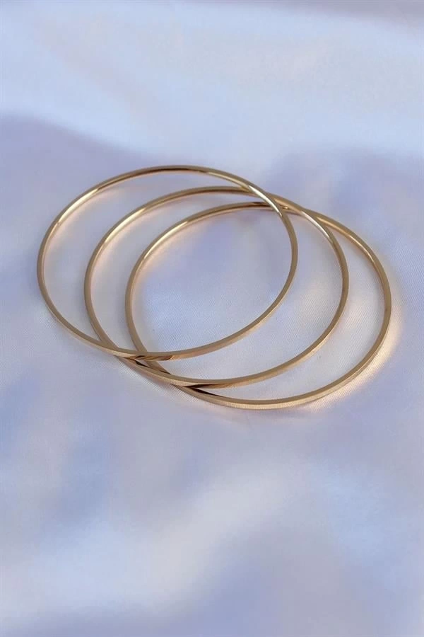 316L Çelik Gold Renk Ajda Model Kadın 65 mm Bilezik