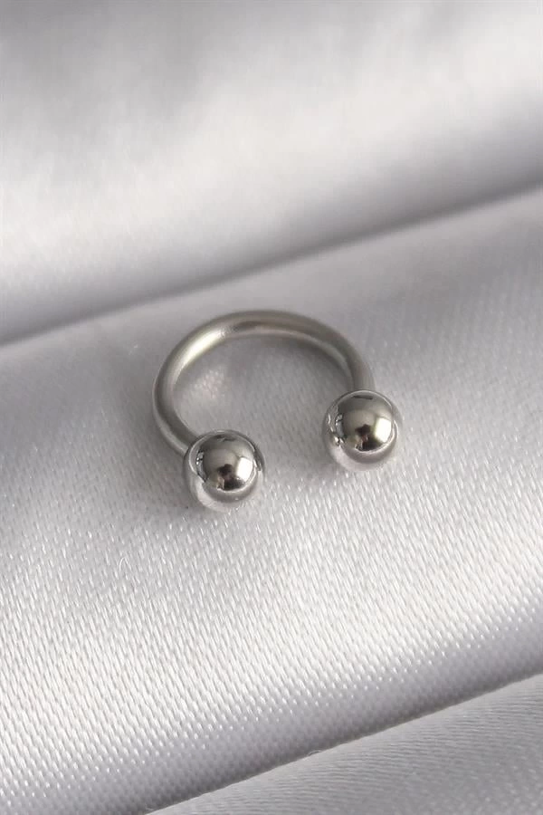 316L Çelik Gümüş Renk Halka Model Topçuk Piercing