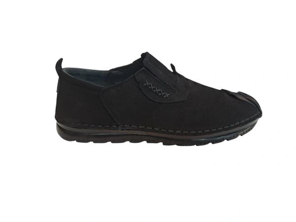 382413-1 Bağcıksız Esnek Taban Günlük Erkek Ayakkabı Siyah