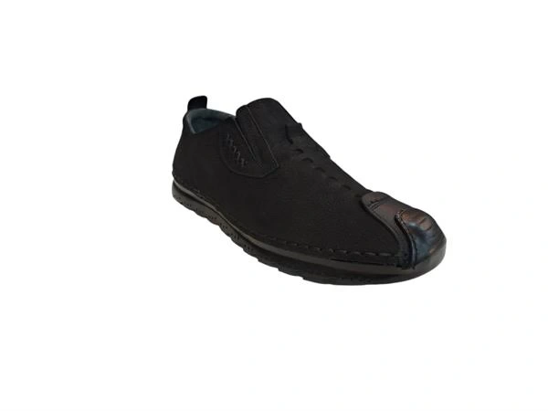 382413-1 Bağcıksız Esnek Taban Günlük Erkek Ayakkabı Siyah