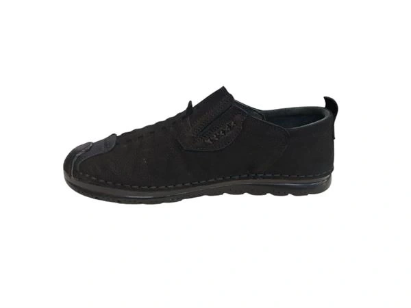 382413-1 Bağcıksız Esnek Taban Günlük Erkek Ayakkabı Siyah