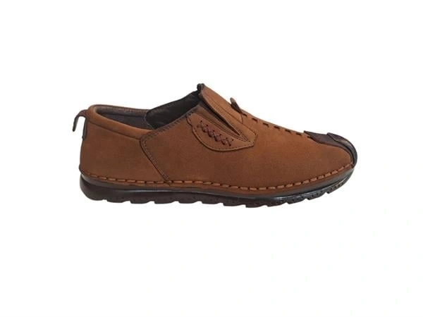 382413-1 Bağcıksız Esnek Taban Günlük Erkek Ayakkabı Tütün