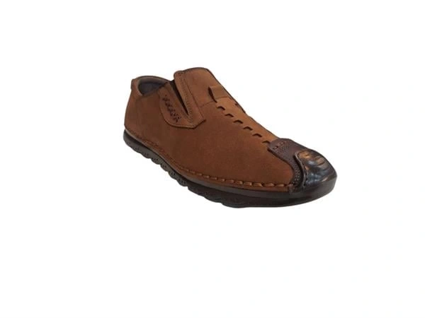 382413-1 Bağcıksız Esnek Taban Günlük Erkek Ayakkabı Tütün