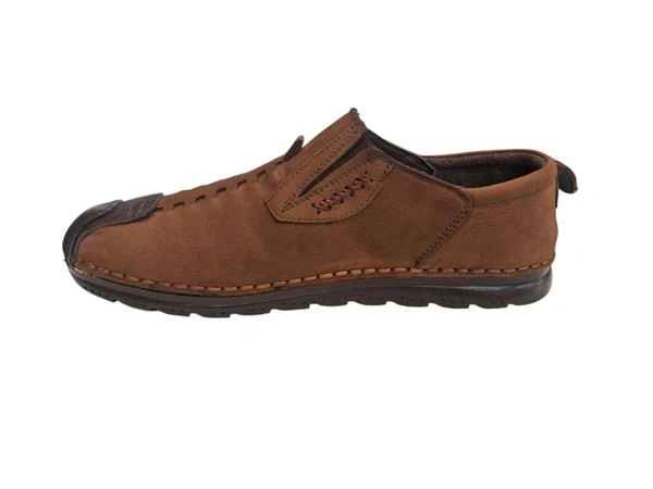 382413-1 Bağcıksız Esnek Taban Günlük Erkek Ayakkabı Tütün