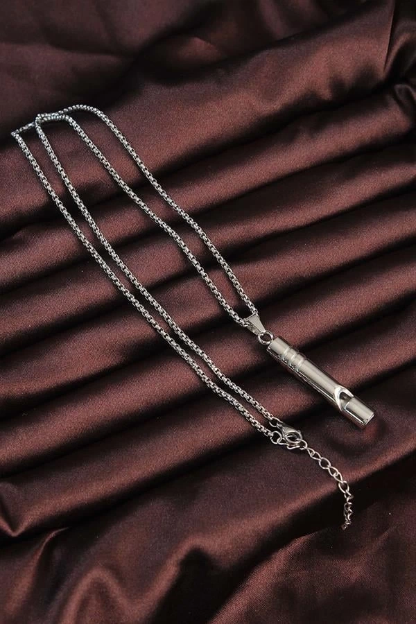 Acil Durum Düdüğü 316L Çelik Kararma Yapmaz Yüksek Desibel Kolye Unisex