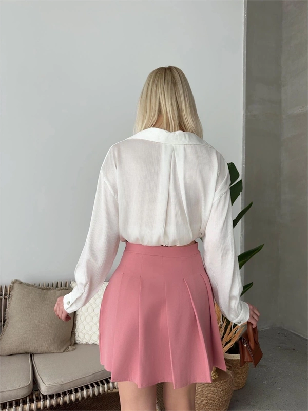 Atlas belden Pileli etek s24930