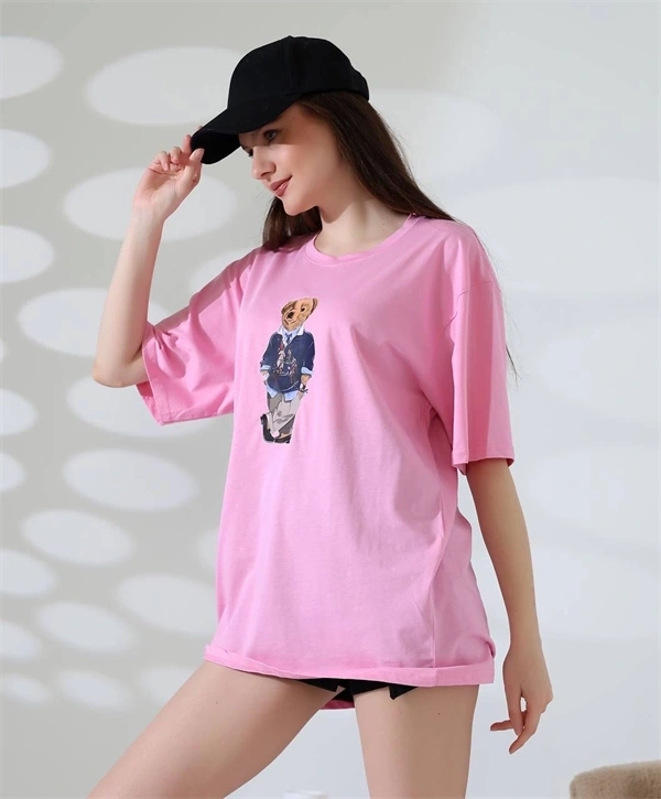 Ayıcıklı Oversize Kadın T-Shirt