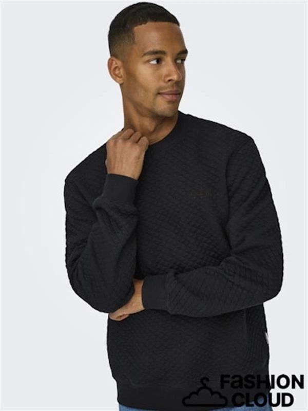 Baklava Desen 2 İplik Erkek Sweat