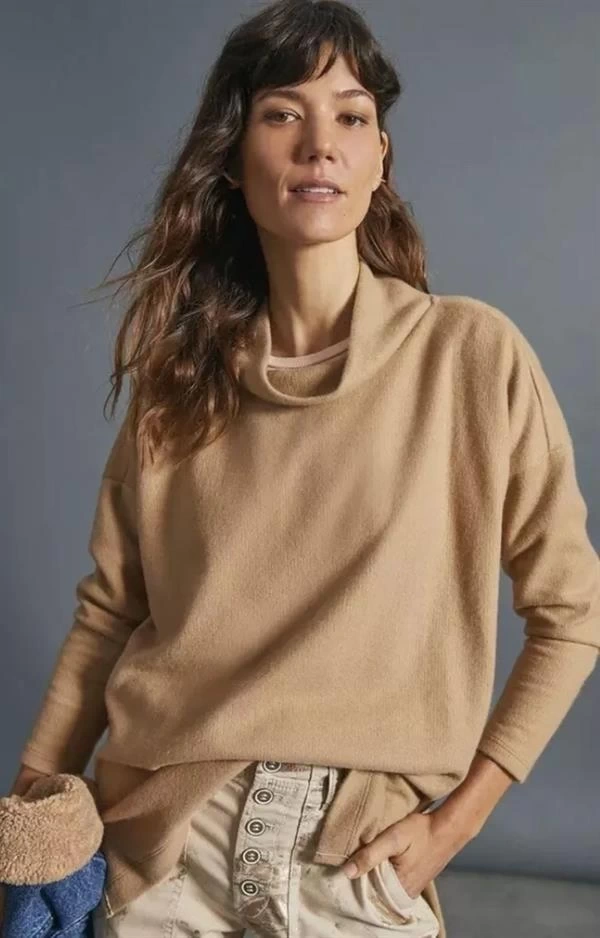 Balıkçı Yaka Fitilli Oversıze Kadın Tunik