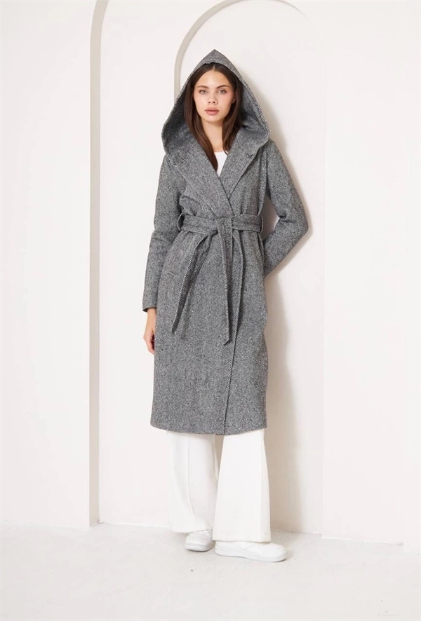 Balıksırtı Kapşonlu Kaşe