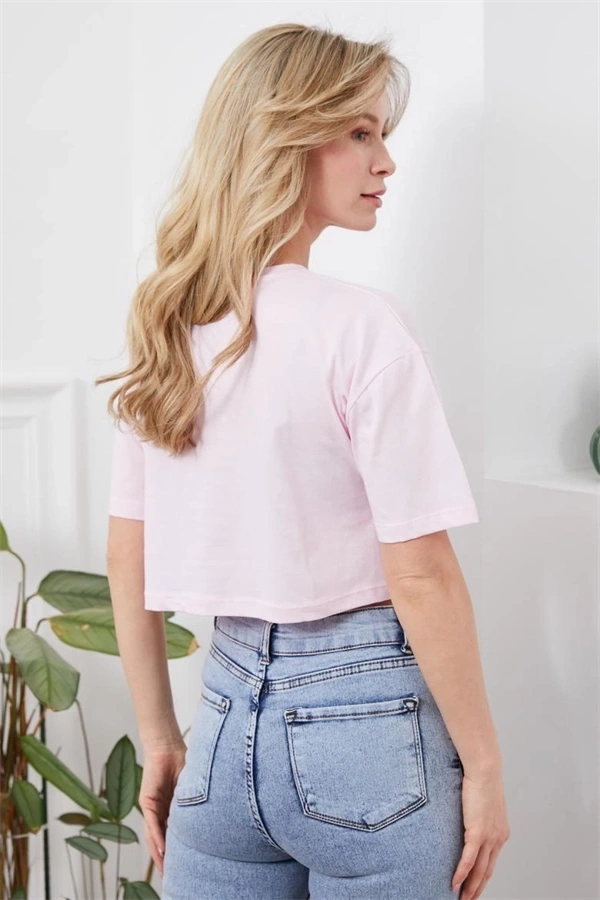 Baskılı Crop tişört
