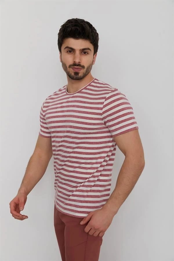 Bisiklet Yaka Baskılı Erkek T-Shirt