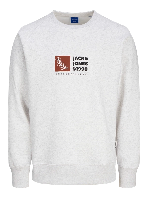 Bisiklet Yaka Şardonlu Ve Baskılı Erkek Sweatshirt