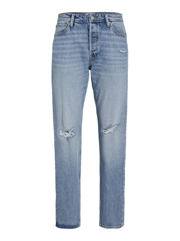 Boru Paça Yırtmaçlı %100 Pamuk Erkek Denim