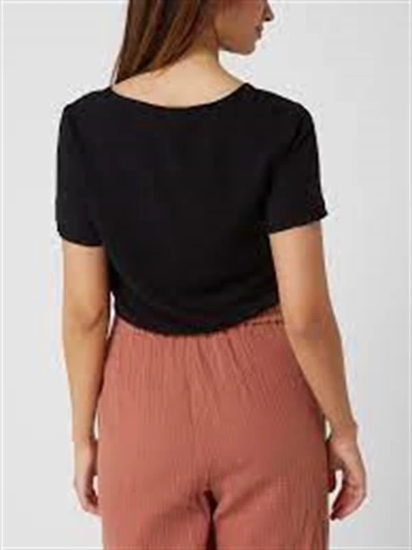 Büzgülü Crop T-Shirt