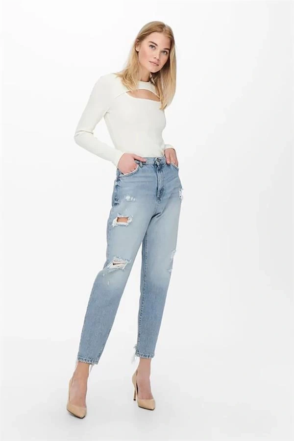 Carrot Fit Yırtık Mom Jean