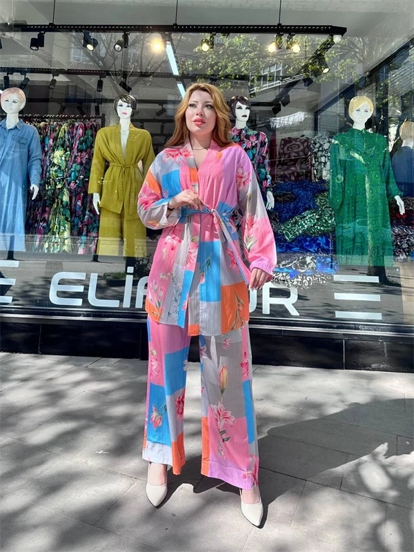 Ceketli baskılı takım