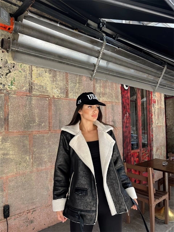 Chanel Deri Süet Kraşlı İçi Peluşlu Kaplama Kaban