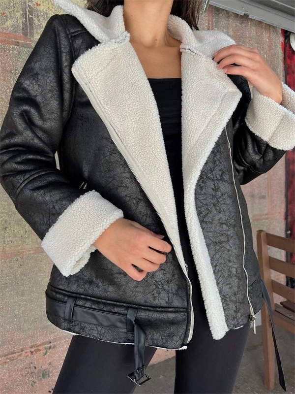 Chanel Deri Süet Kraşlı İçi Peluşlu Kaplama Kaban