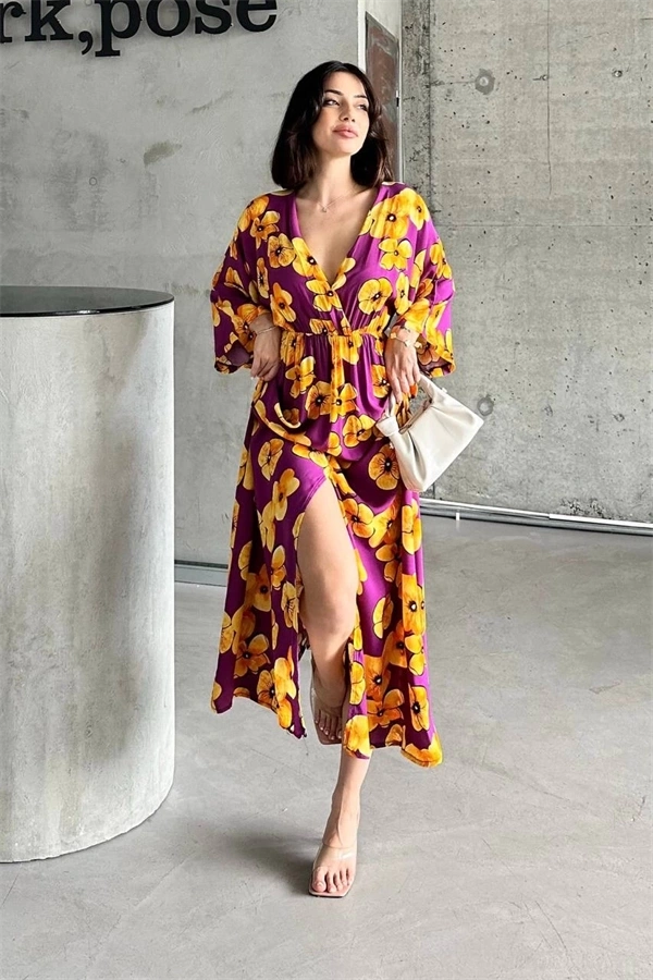 Çiçek baskılı elbise