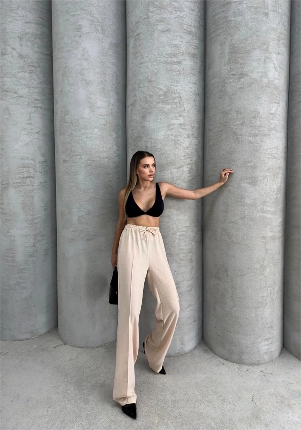 Çımalı Keten Pantolon