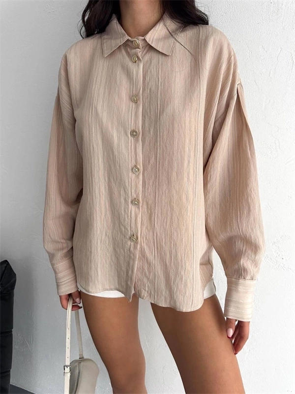 Çizgili oversize gömlek