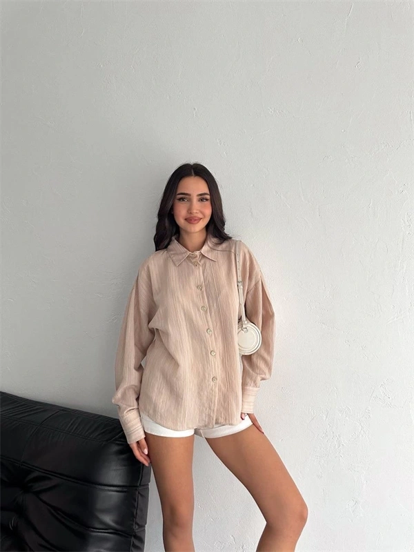 Çizgili oversize gömlek