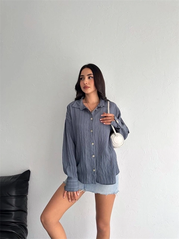 Çizgili oversize gömlek